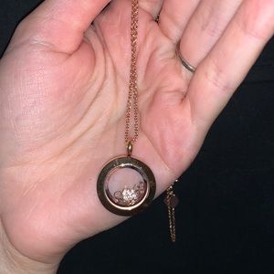 Rose gold origami owl locket